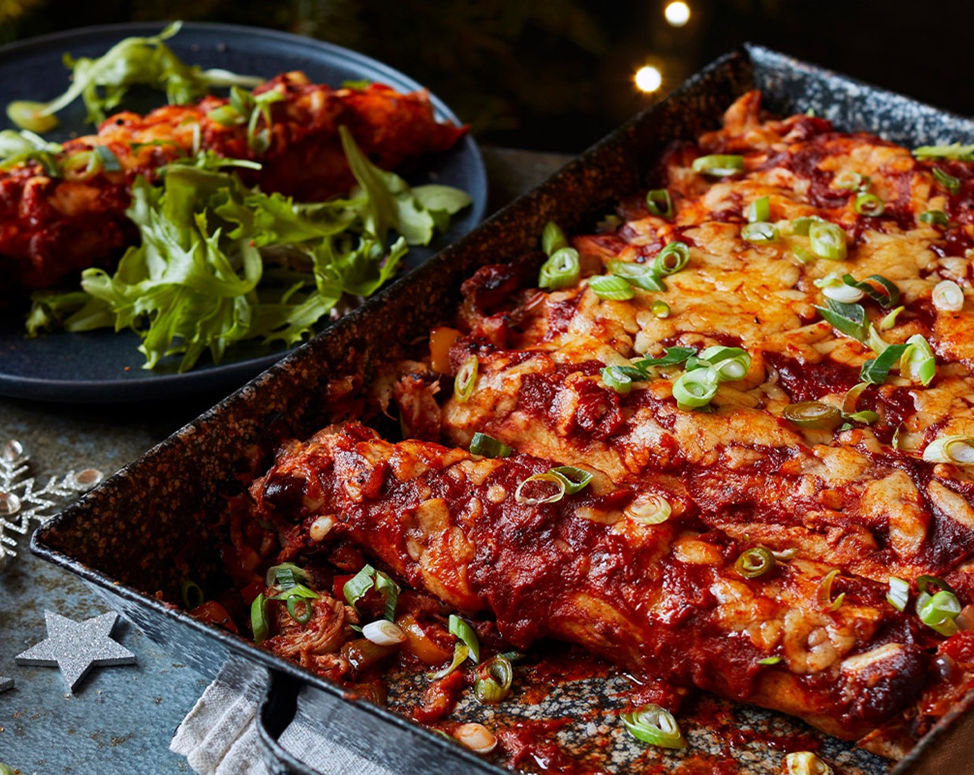 step 6 Bake for 10-15 minutes, until the cheese is melted, then scatter over the spring onions (3) to serve.
