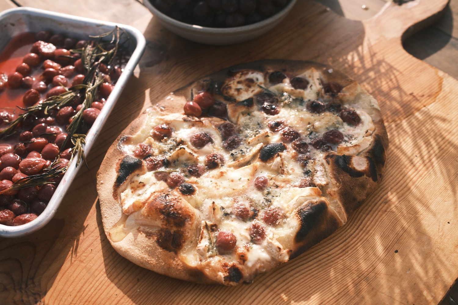 Grape and rosemary flatbread recipe