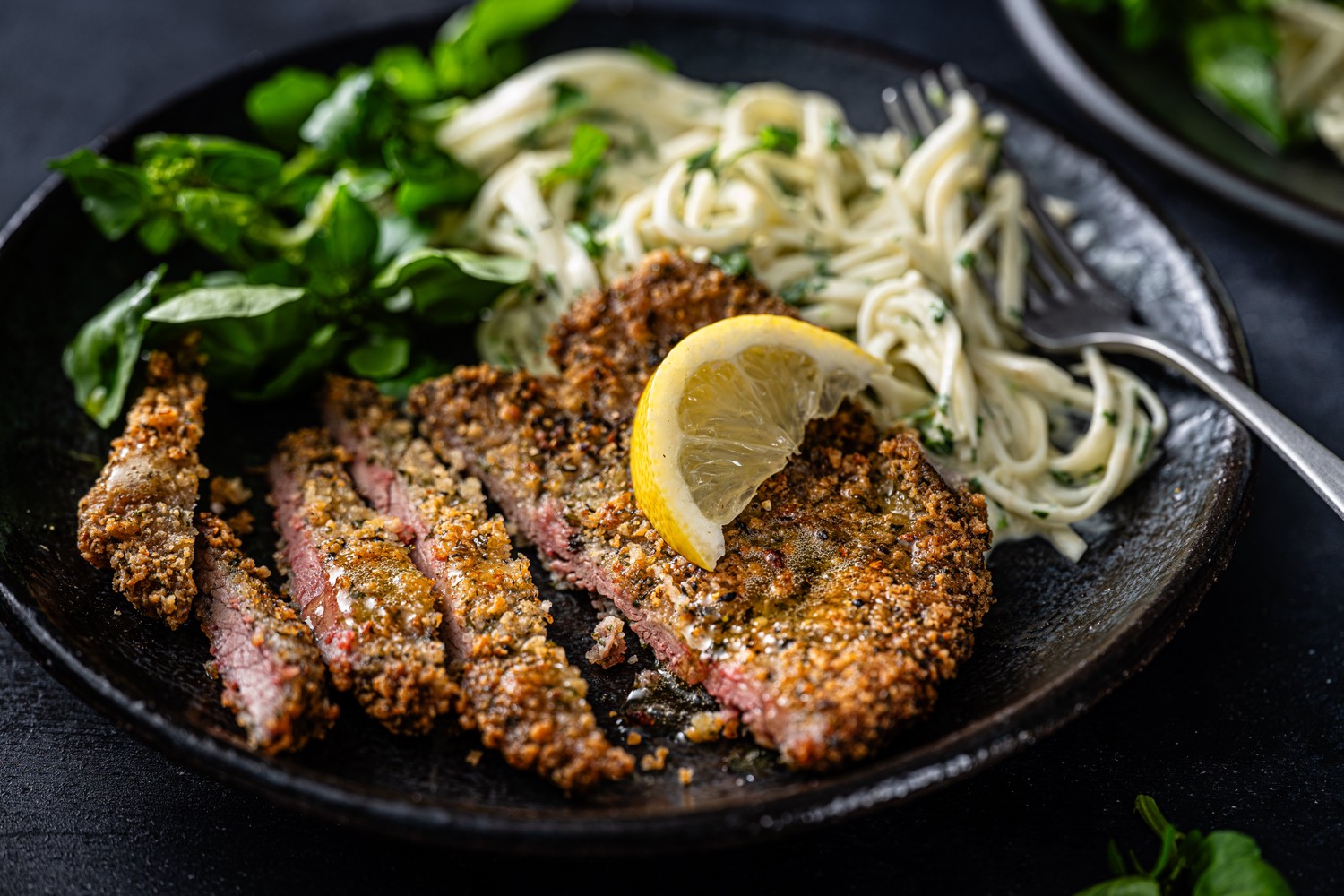 Crispy veal schnitzel and celeriac remoulade