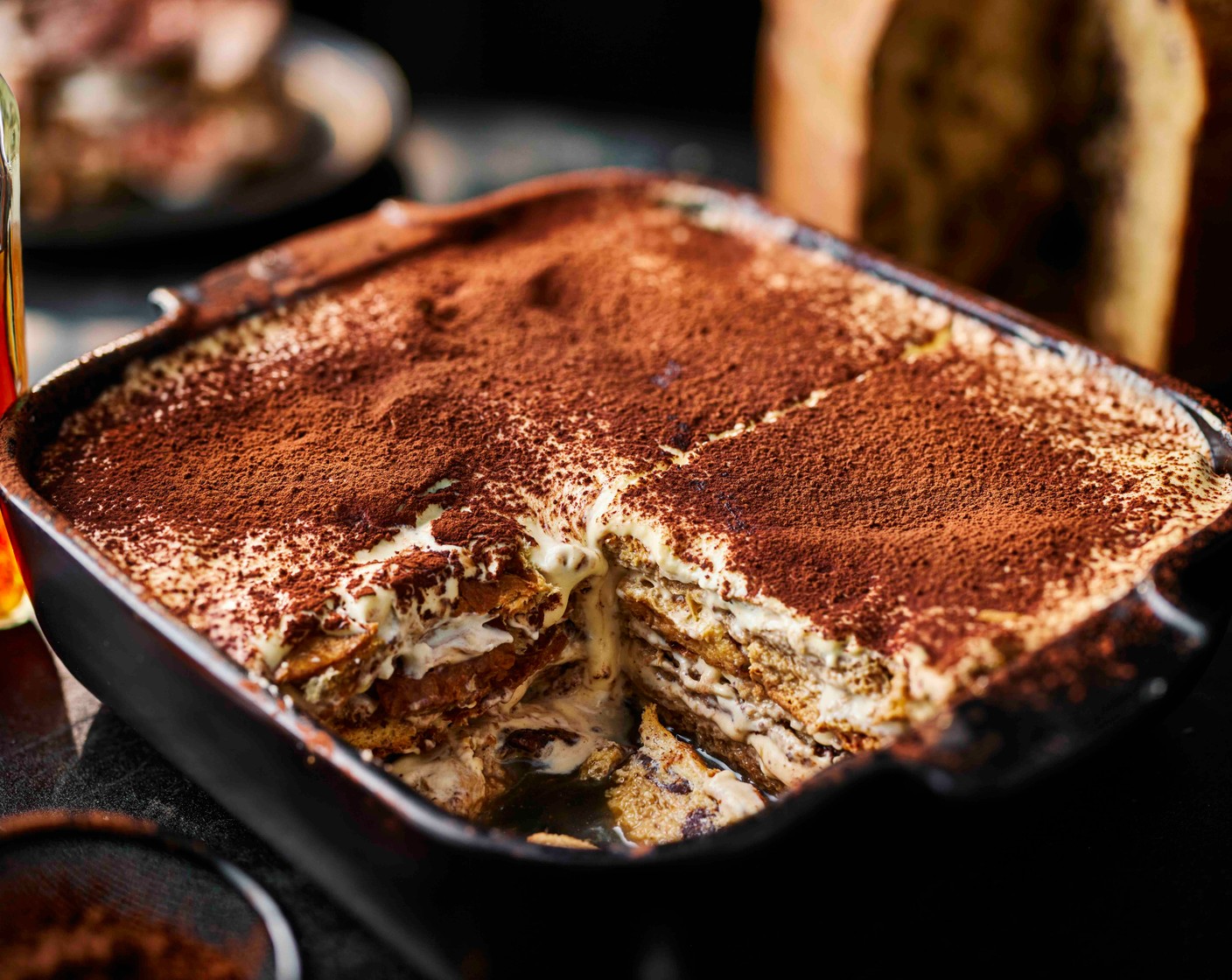 step 8 Just before serving, generously dust with the remaining cocoa powder (25 g) and serve.