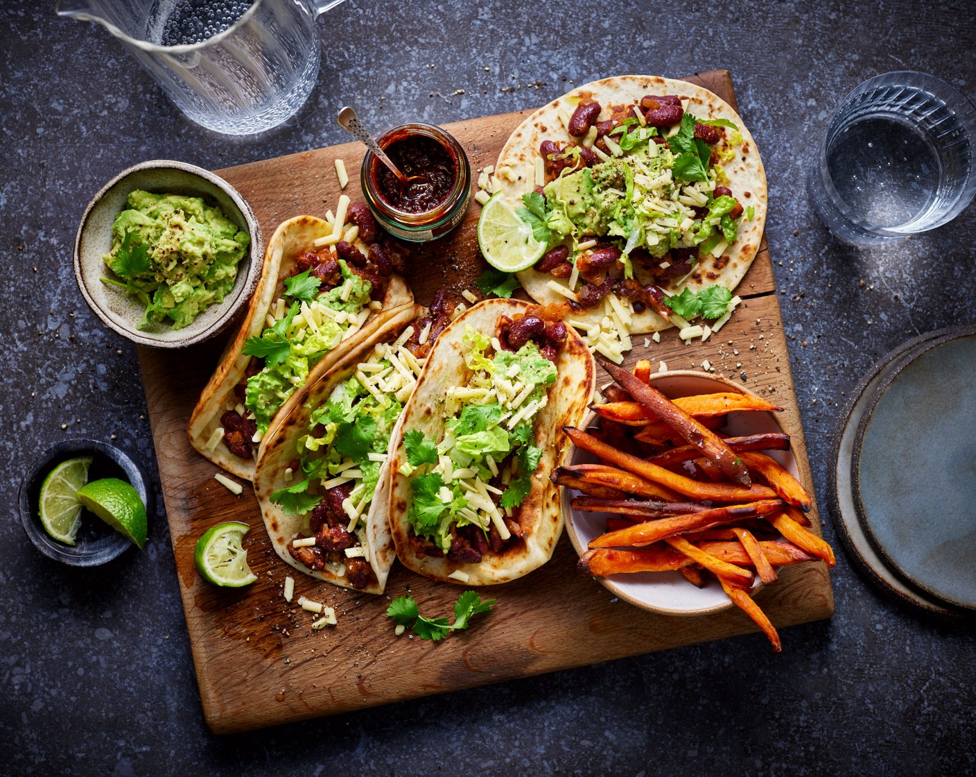 step 7 Finish with the grated cheese (80 g) and serve with the sweet potato fries.