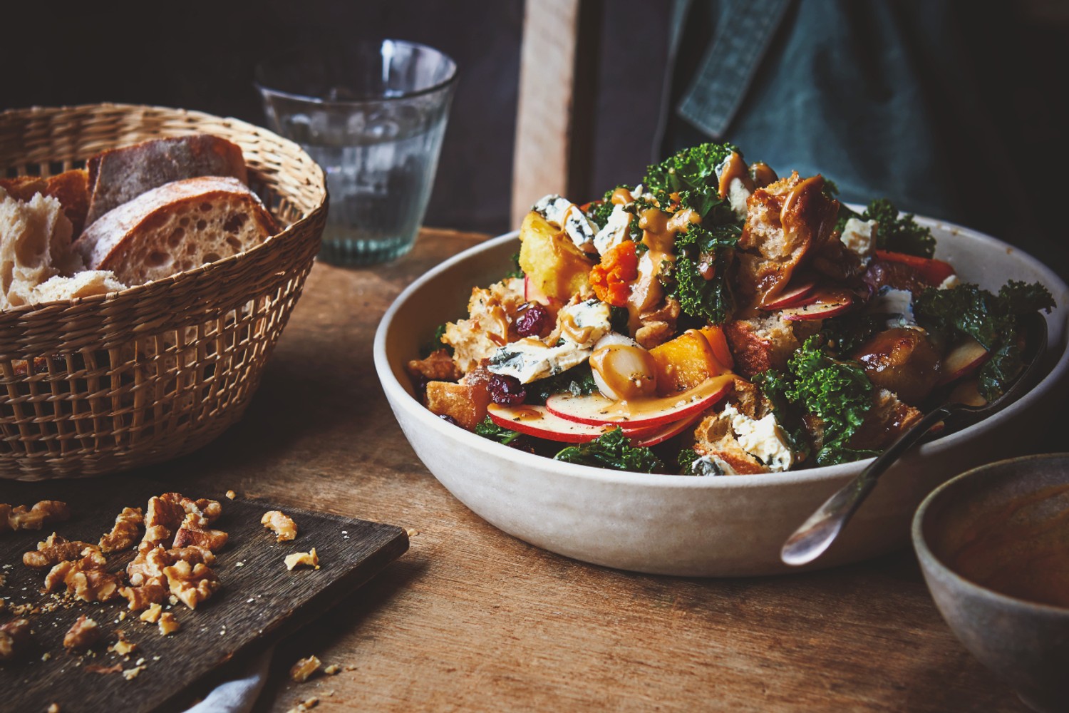 Winter panzanella salad