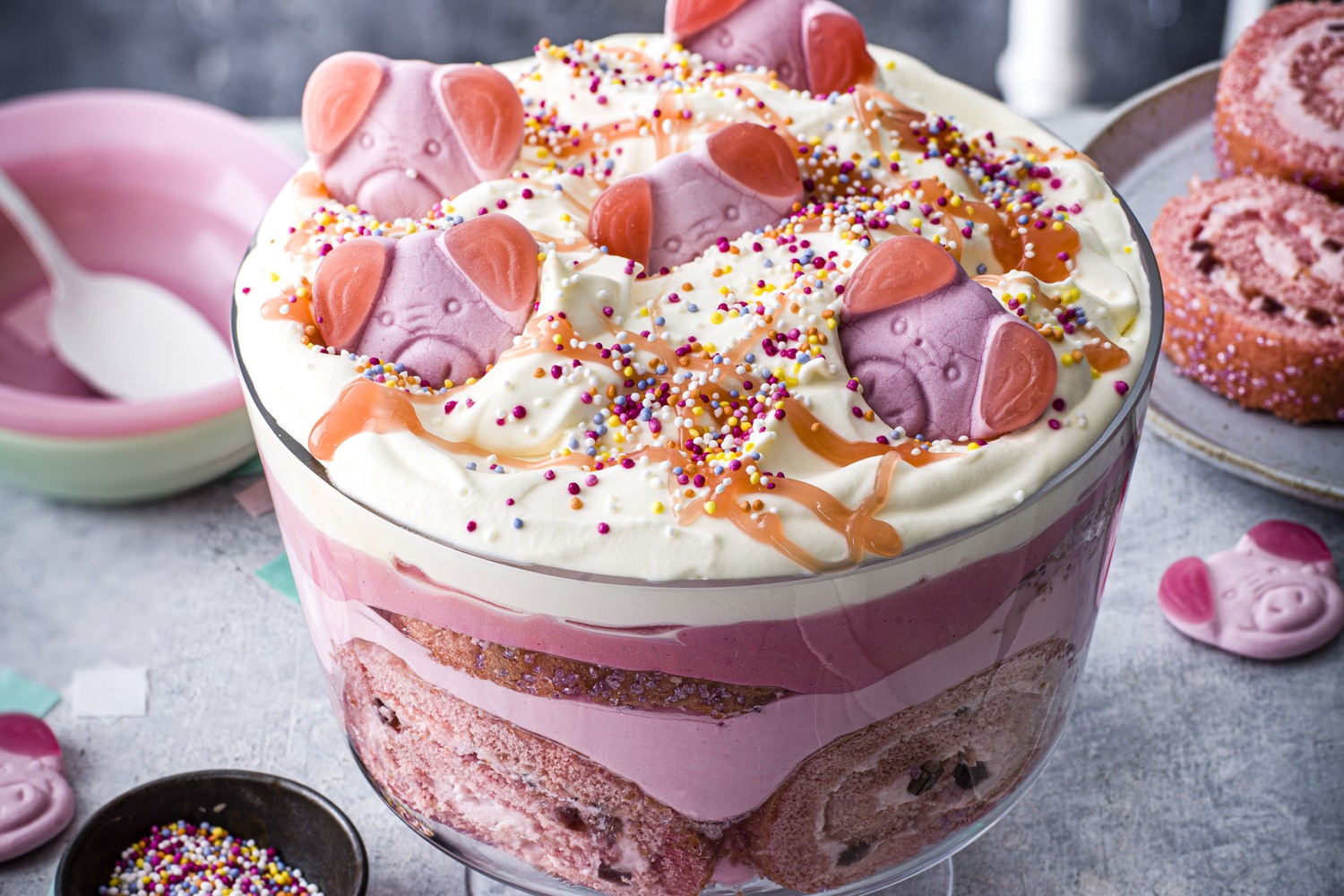 Percy Pig trifle