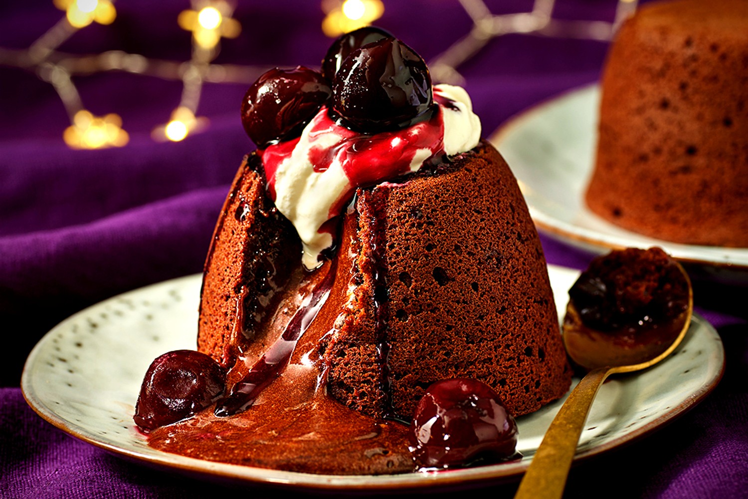 Black Forest chocolate lava cake