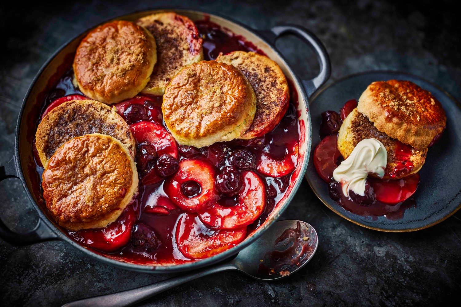Cherry brandy cheat's cobbler