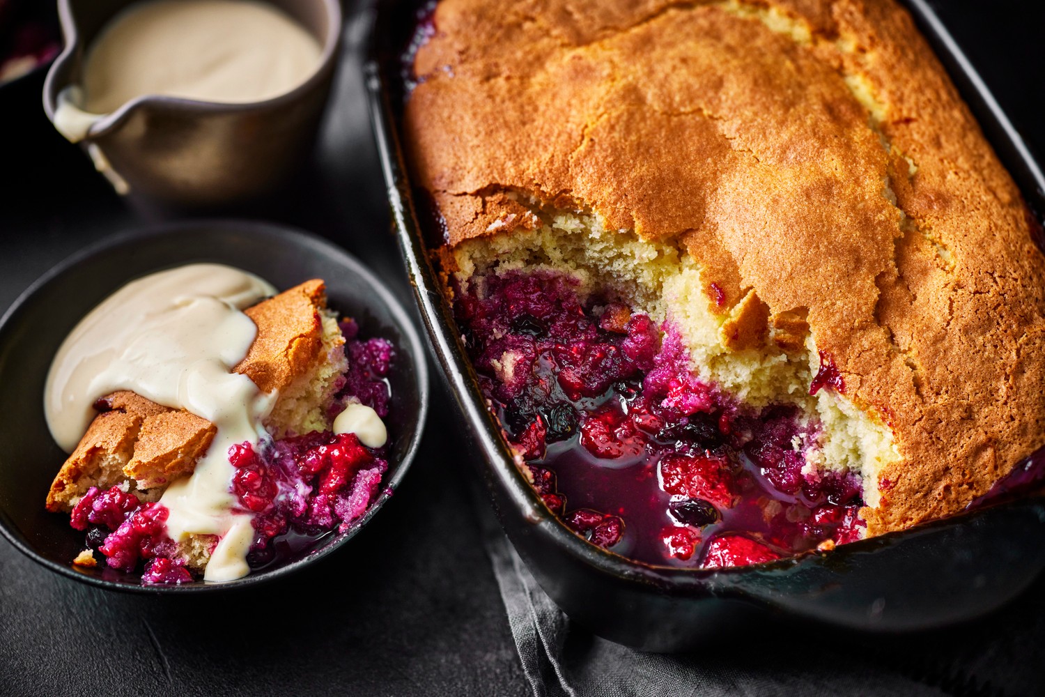 Summer berry self-saucing pudding recipe