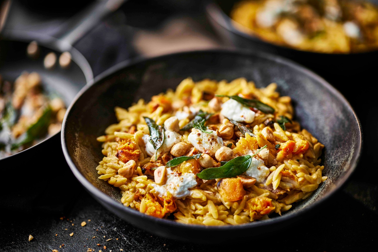 Creamy butternut squash, goat's cheese and sage orzo recipe recipe