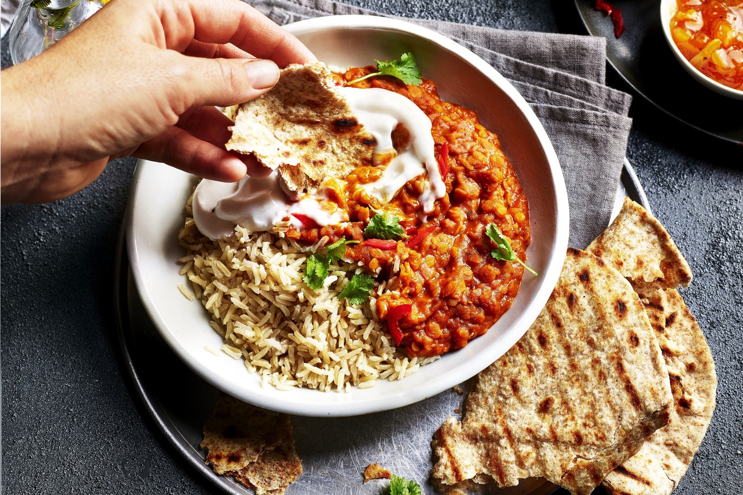 Coconut lentil dal