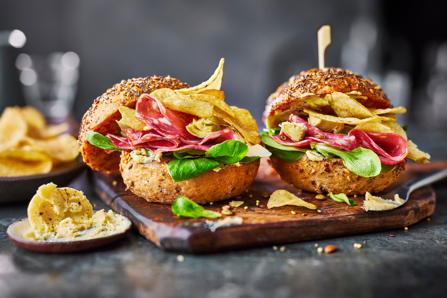 Truffle club sandwiches