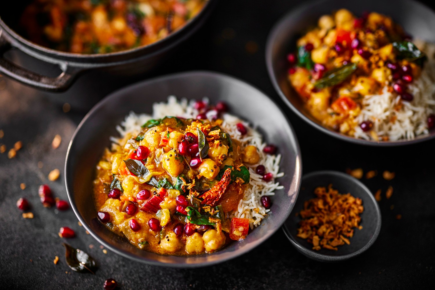 Swiss chard and chickpea curry