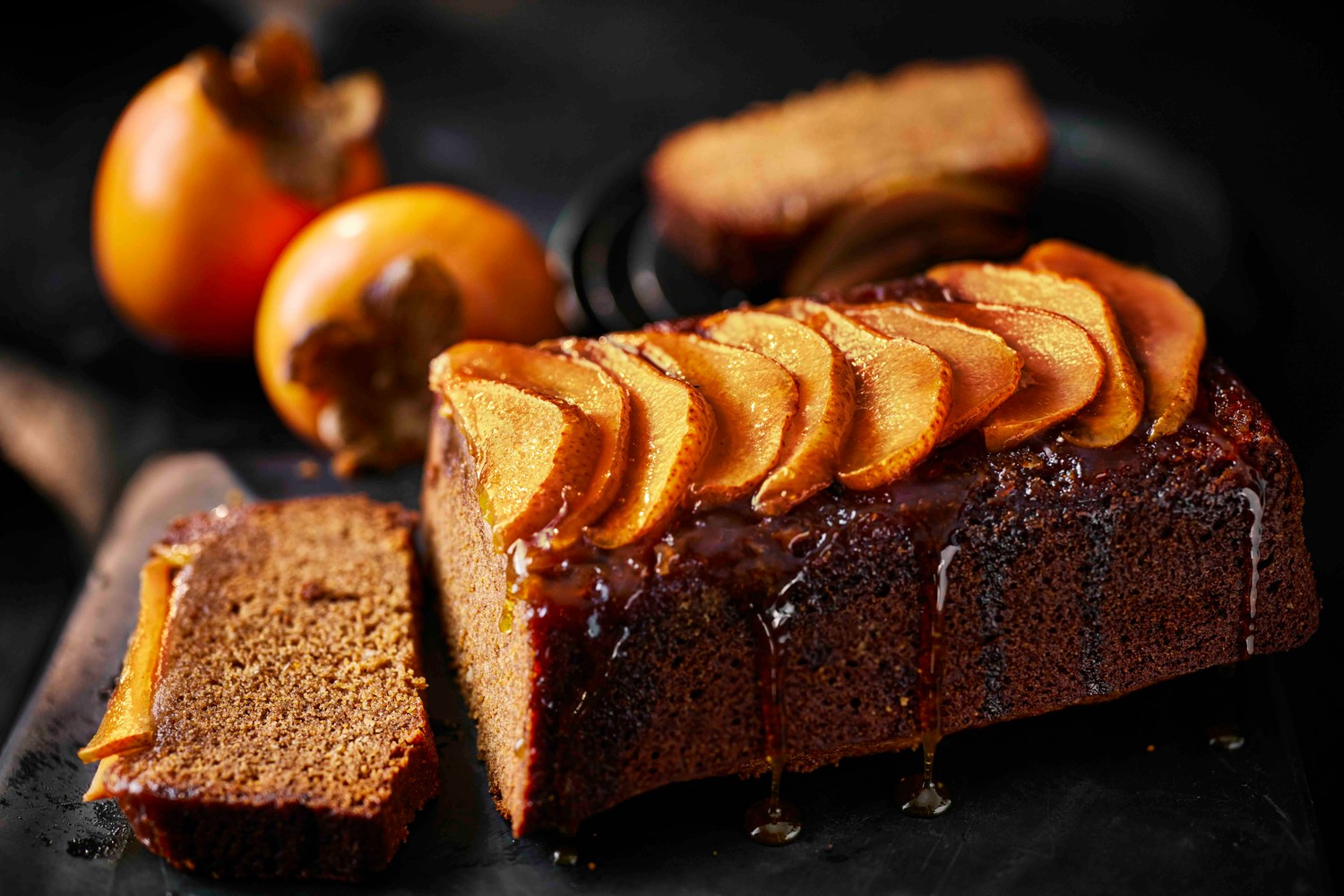 Sticky persimmon and ginger loaf
