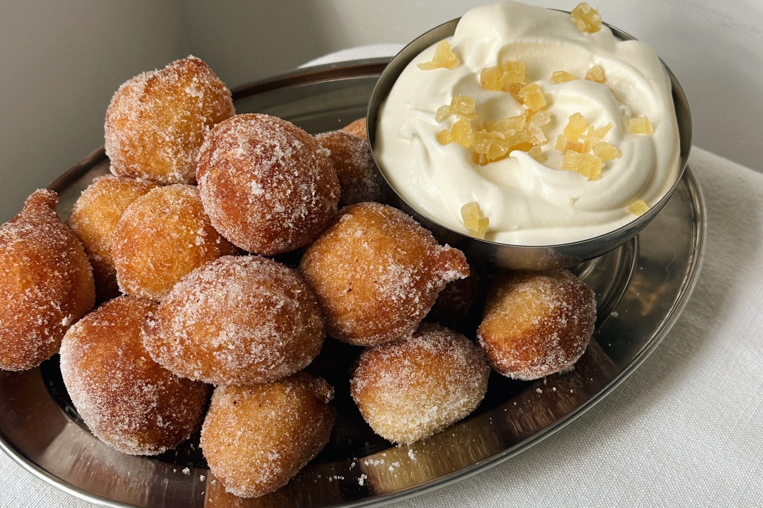 Puff puff with ginger cream