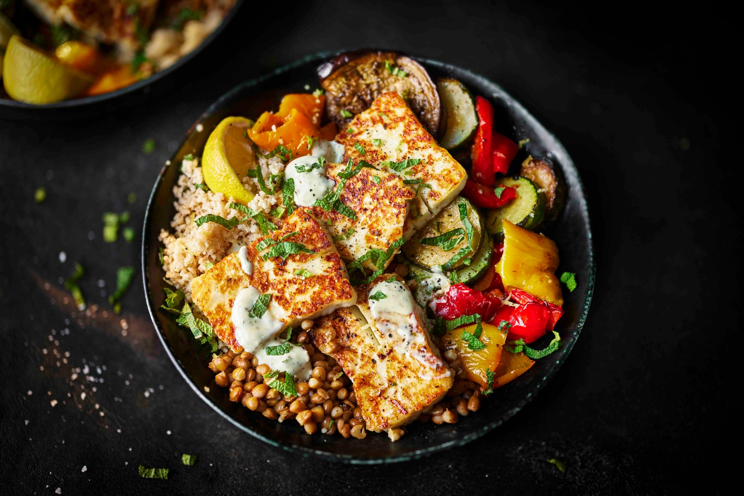 Green goddess halloumi power bowl