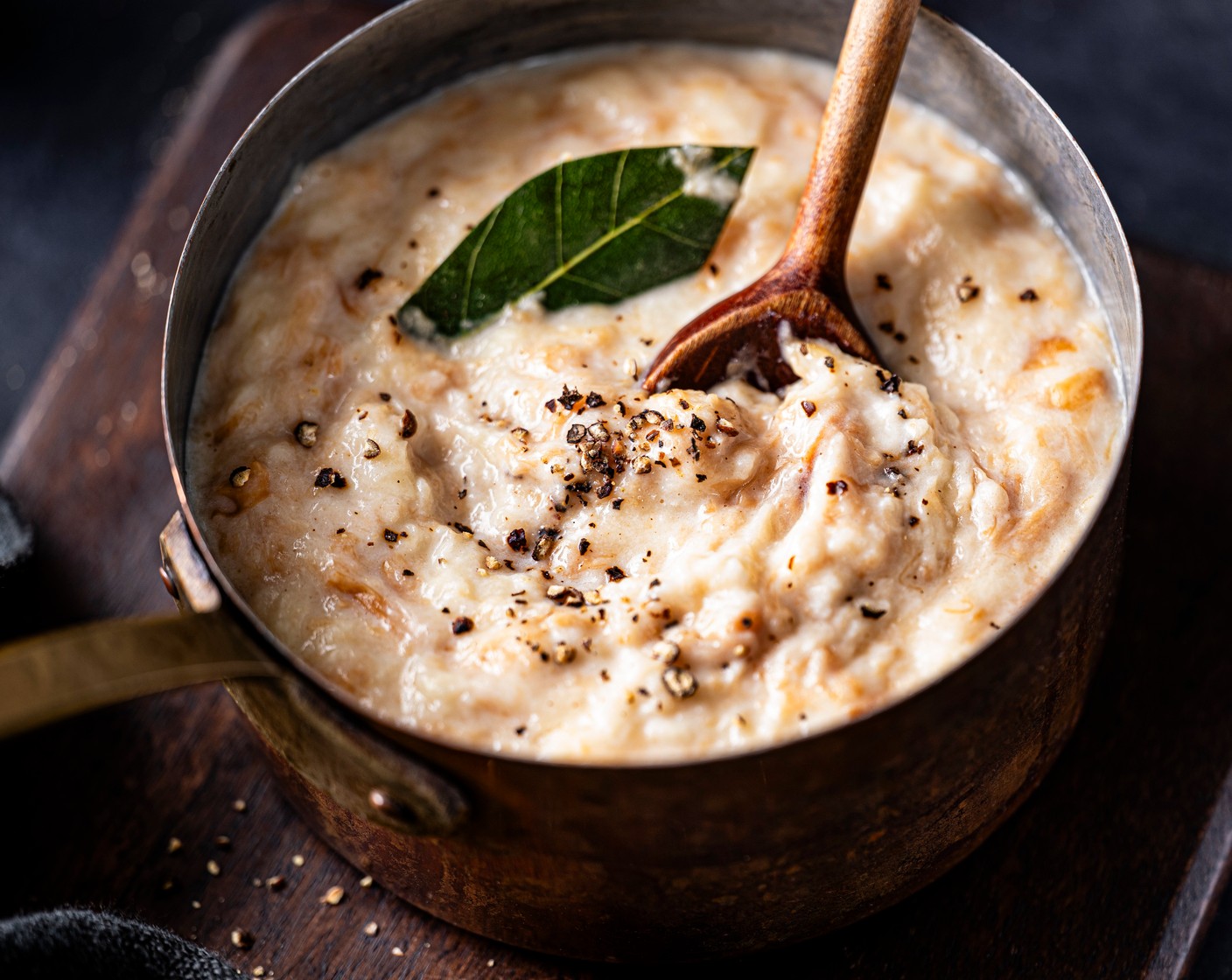 step 5 To reheat, add the bread sauce to a saucepan and top up with a splash of milk to loosen, then gently heat through.