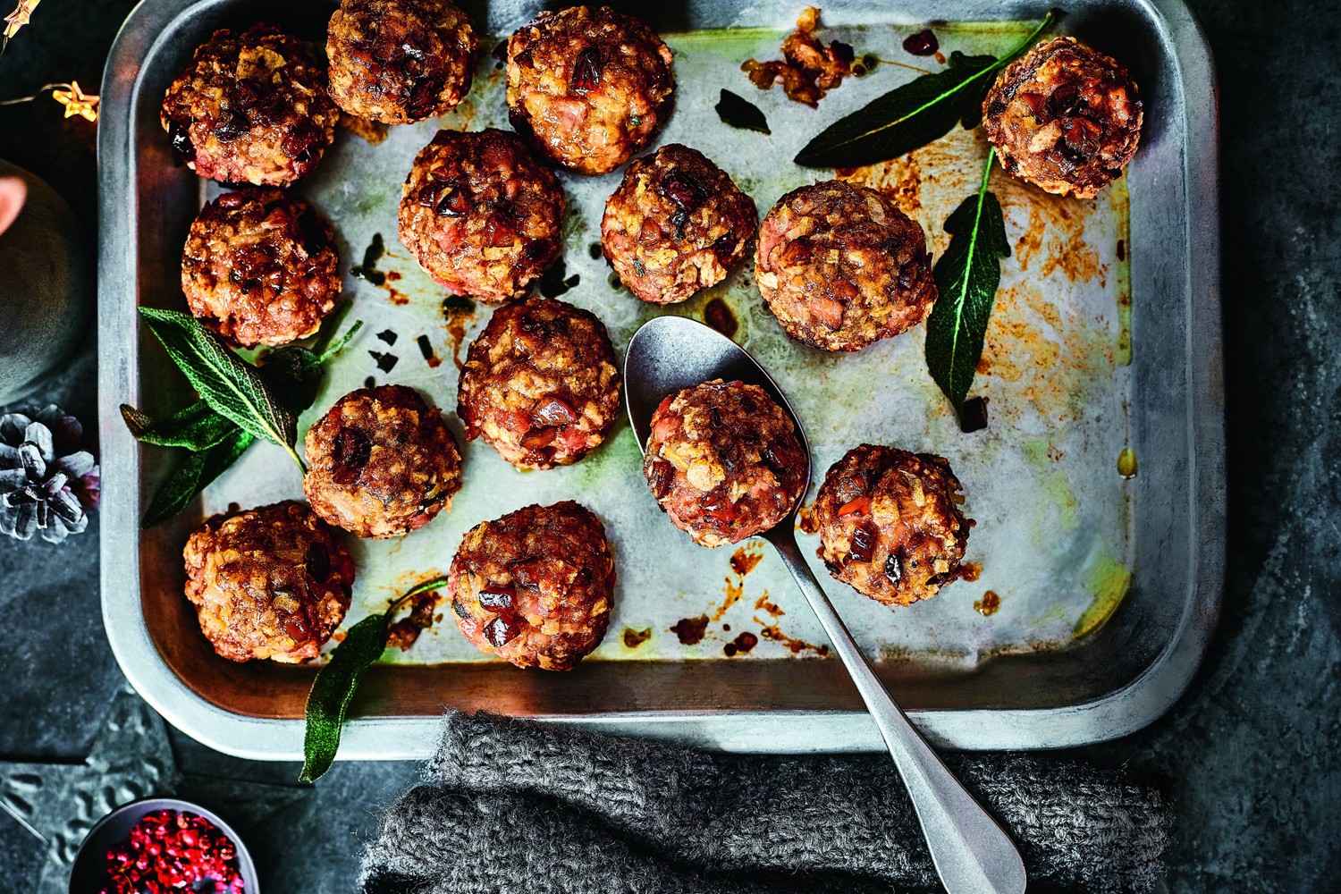 Pork, sage and chestnut stuffing balls