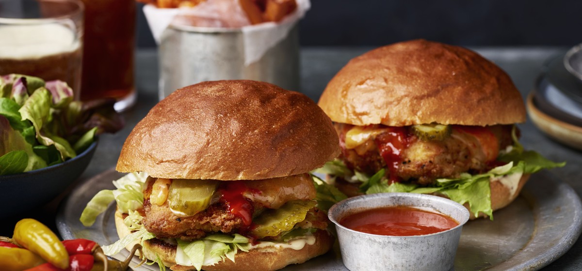 Seriously saucy buffalo chicken burgers