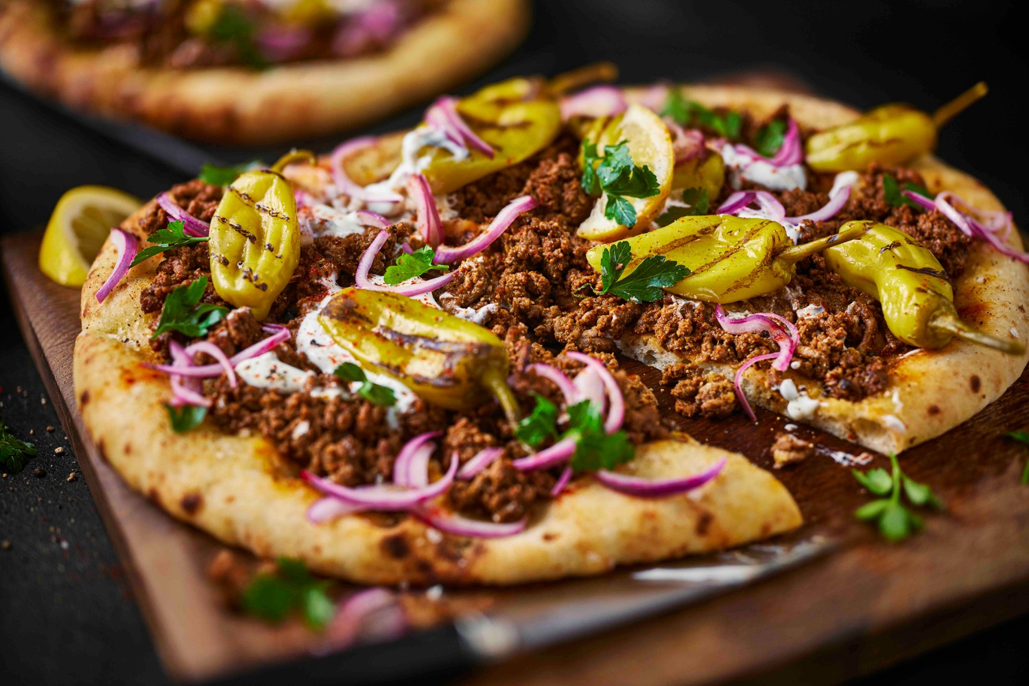 Turkish-inspired spiced beef pizza recipe