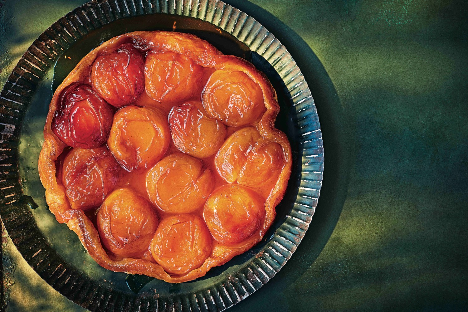 Peach tarte tatin
