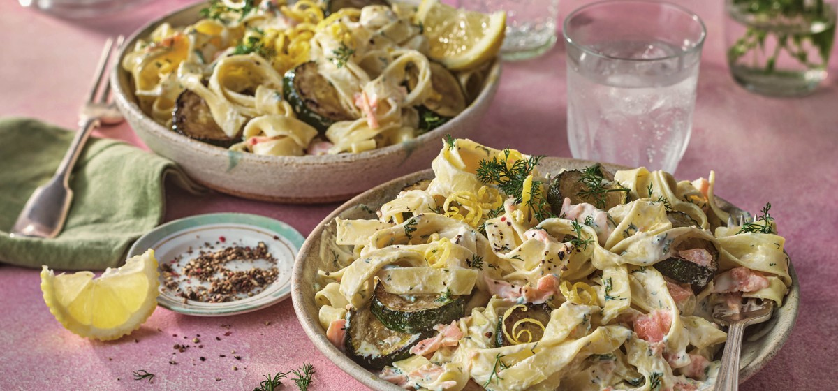 Smoked salmon and courgette tagliatelle Recipe | M&S