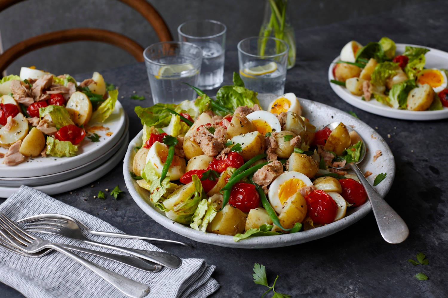 Jersey Royal and tuna Niçoise salad