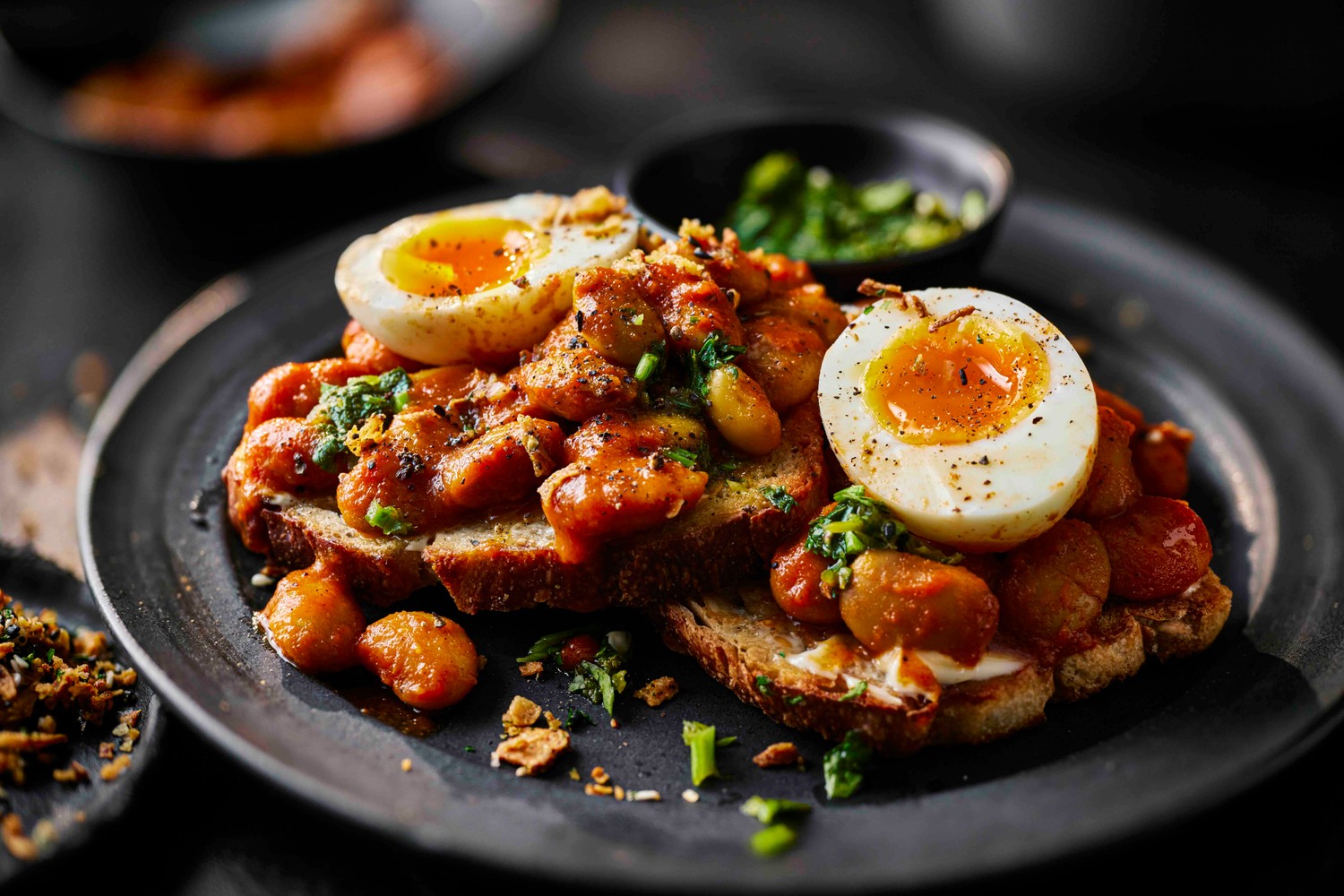 Masala butter beans on toast