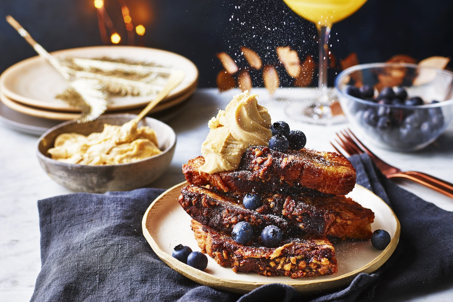 Panettone French toast with clotted cream