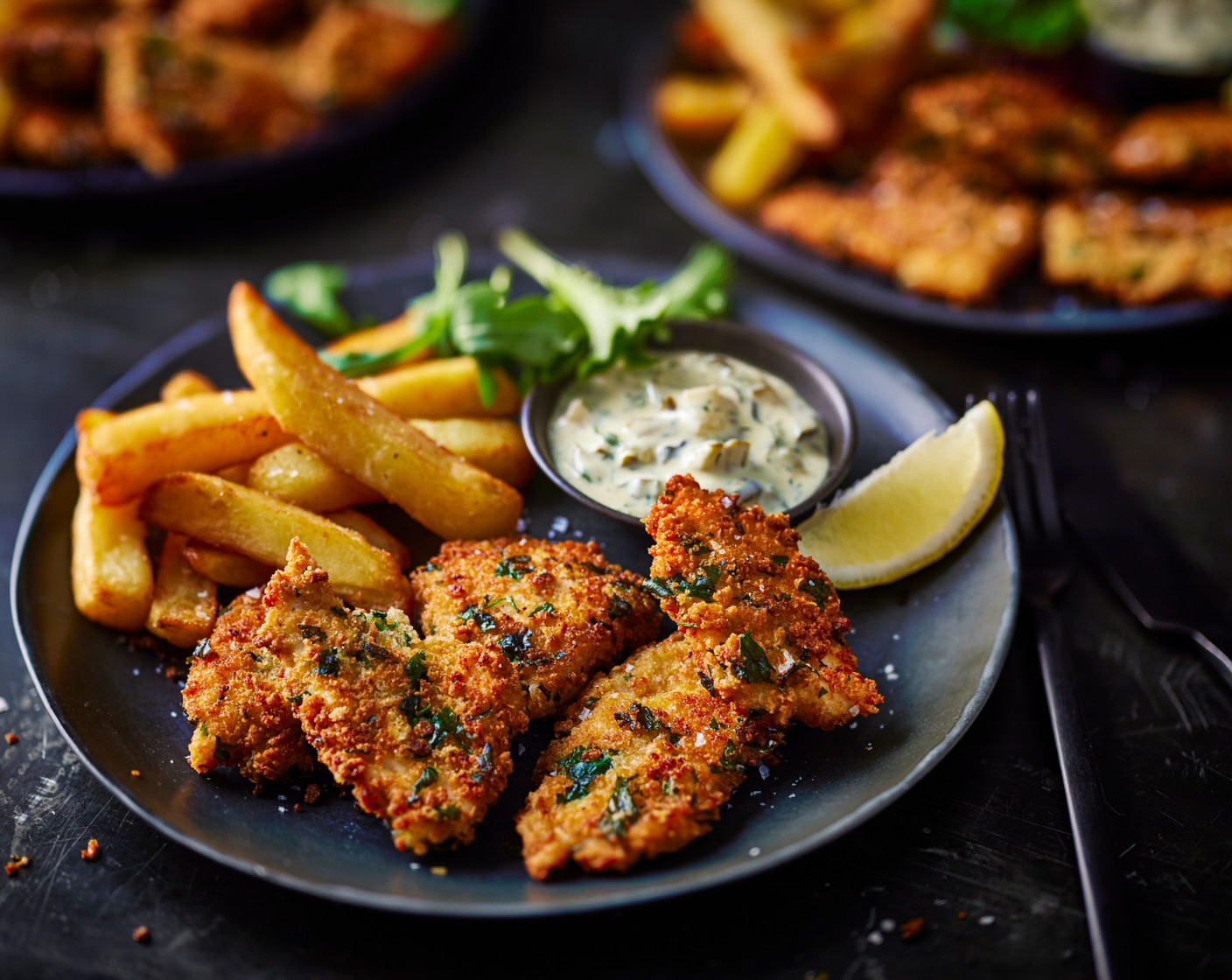 step 6 Serve with gastro pub chips and a lemon wedge (1).
