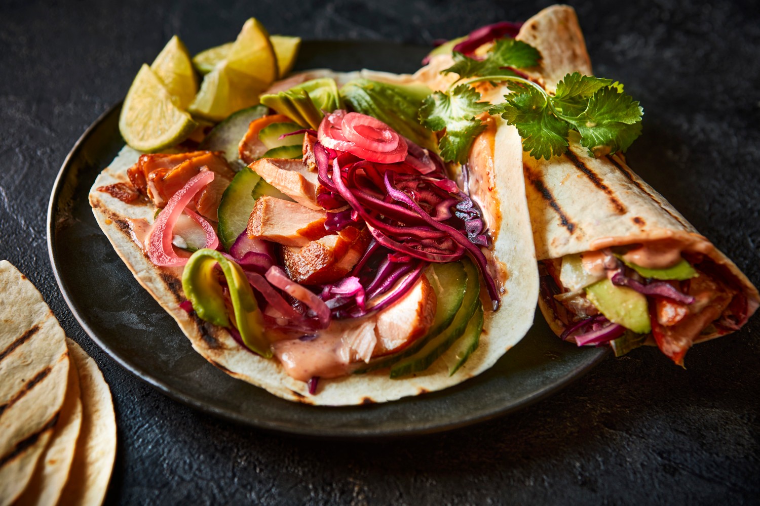 Teriyaki salmon wraps recipe