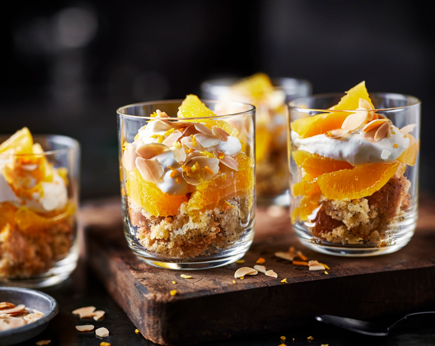 step 5 Finish with flaked almonds (as needed) and a final orange segment. Make ahead the day before and keep in the fridge until ready to serve.
