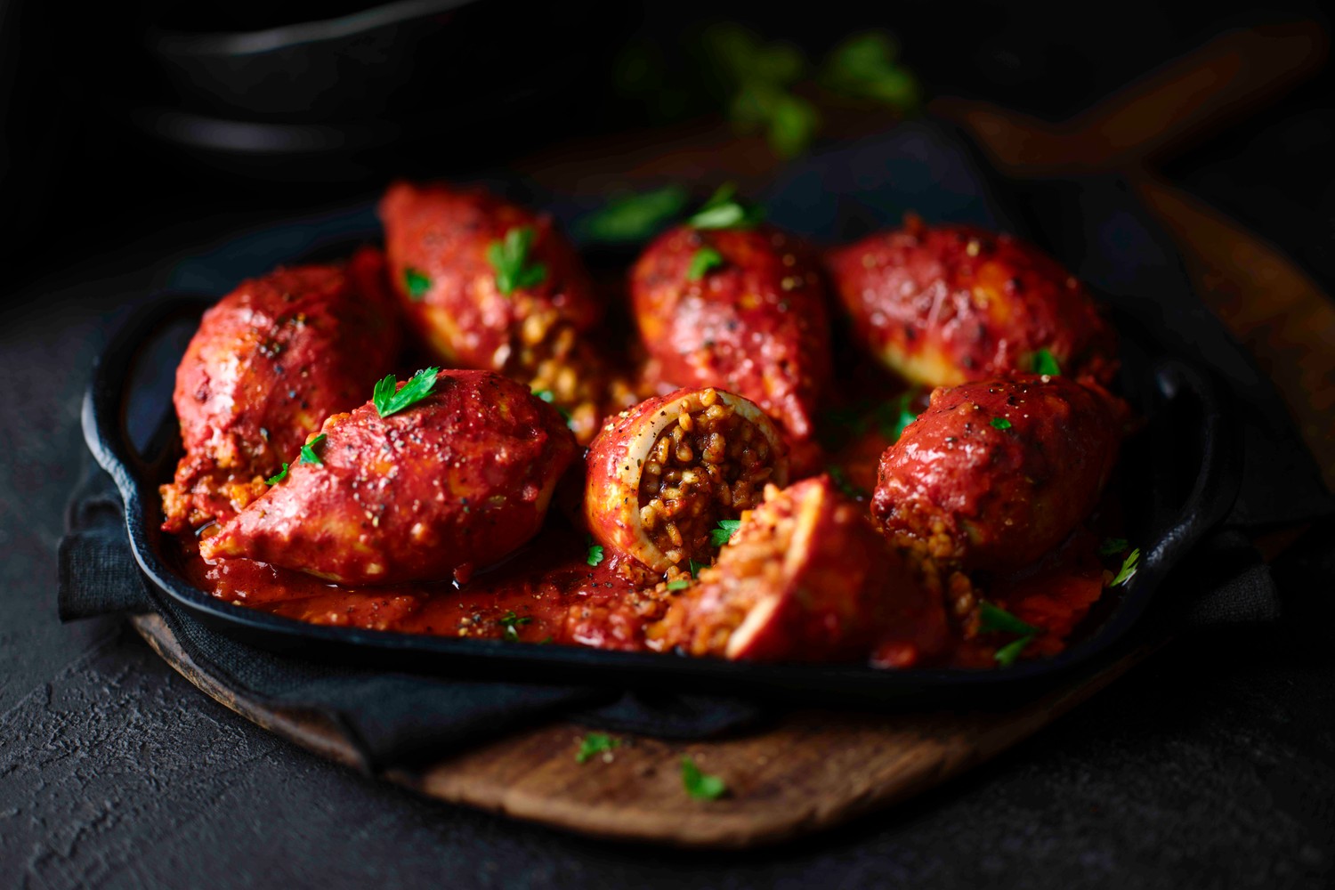 Baked tomato and oregano squid recipe