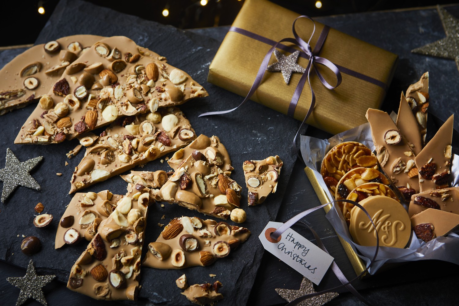Golden blond chocolate bark