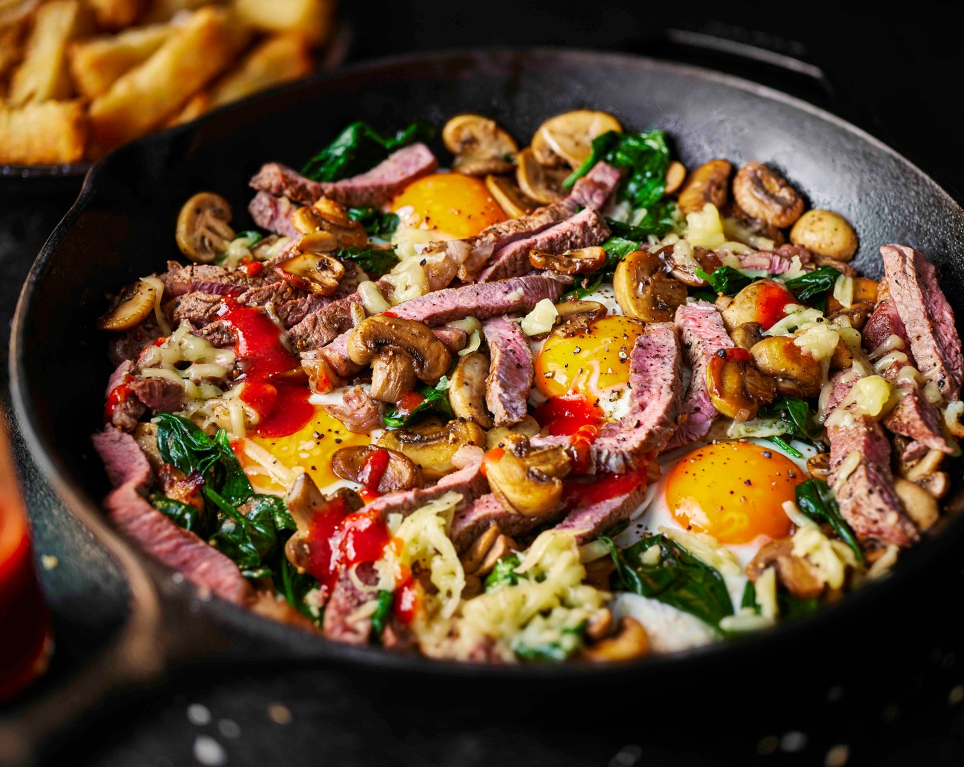 step 8 Serve immediately with crispy hash browns on the side.