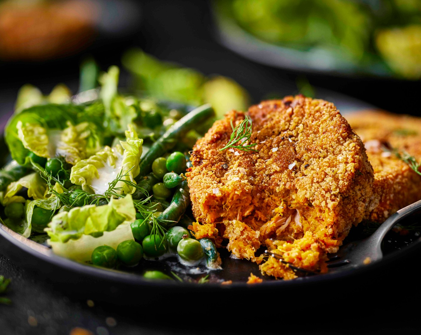 step 7 Serve the Cajun fishcakes alongside the warm lemony greens.