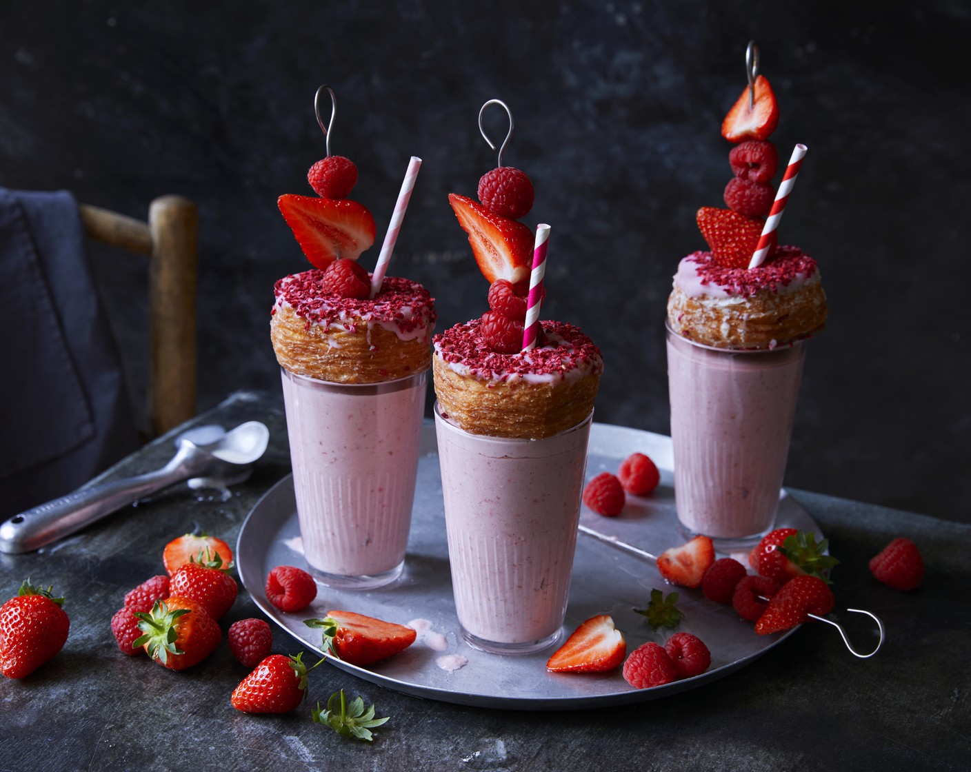 step 4 Pour into chilled glasses, and top each with a fruit skewer to serve. For an extra special treat, add a raspberry Yumnut (4) to your skewer.