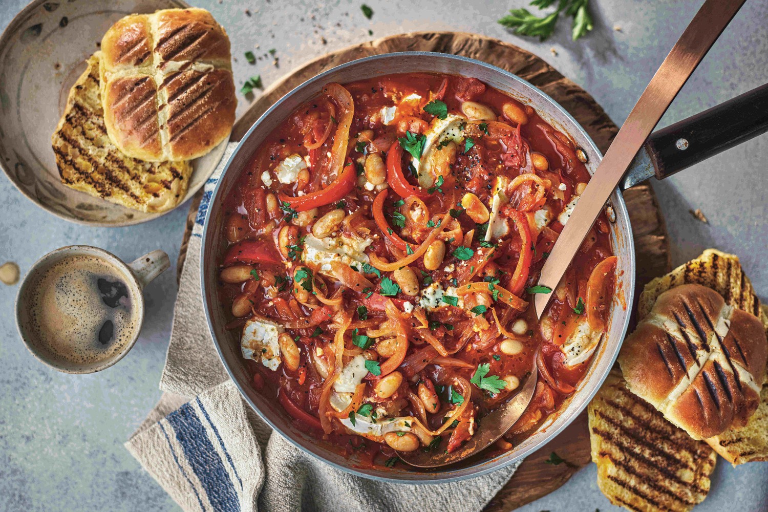 Bloody Mary beans and buns
