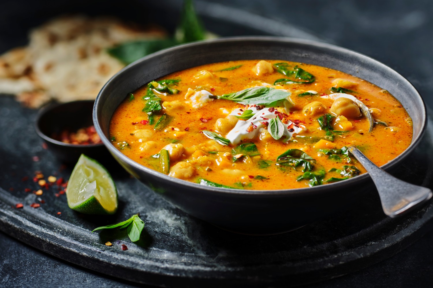 Creamy Thai-spiced chickpea soup