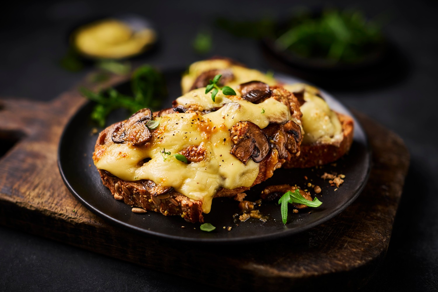 Truffle mushroom and cheese toasts recipe