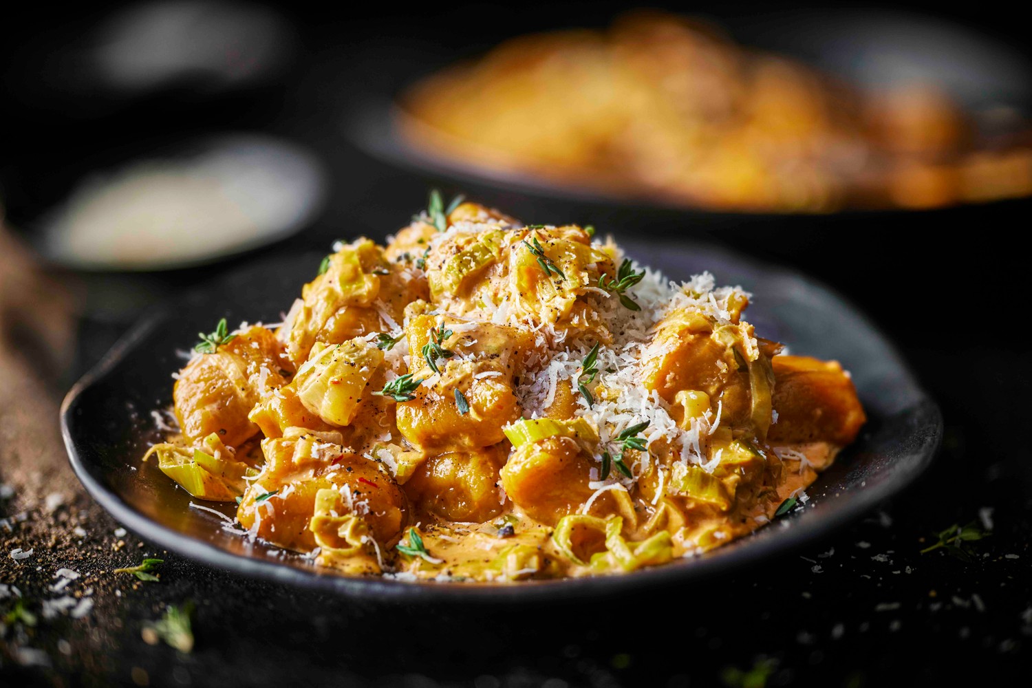 Sweet potato gnocchi with creamy leeks and ‘nduja recipe