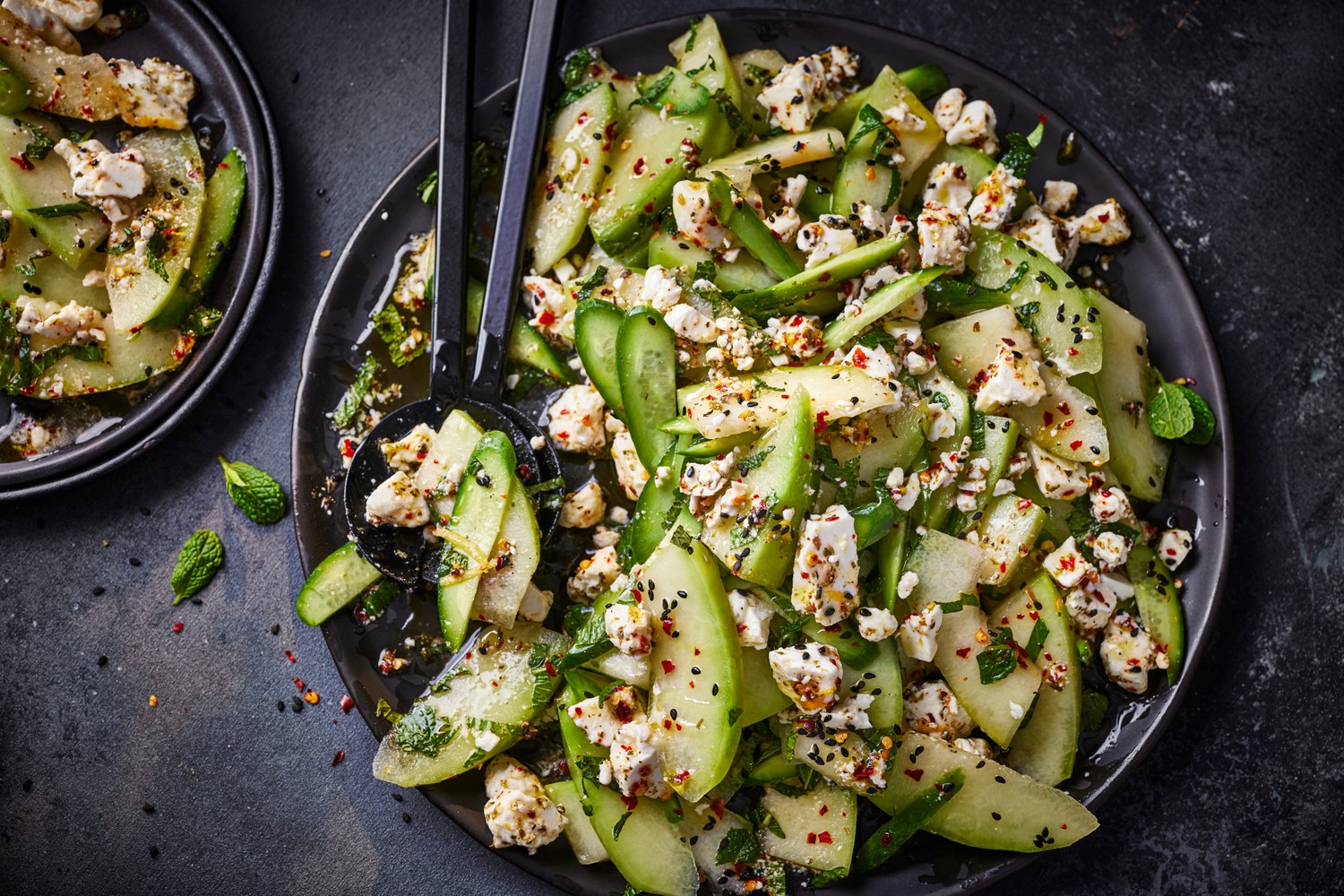 Galia melon and feta salad