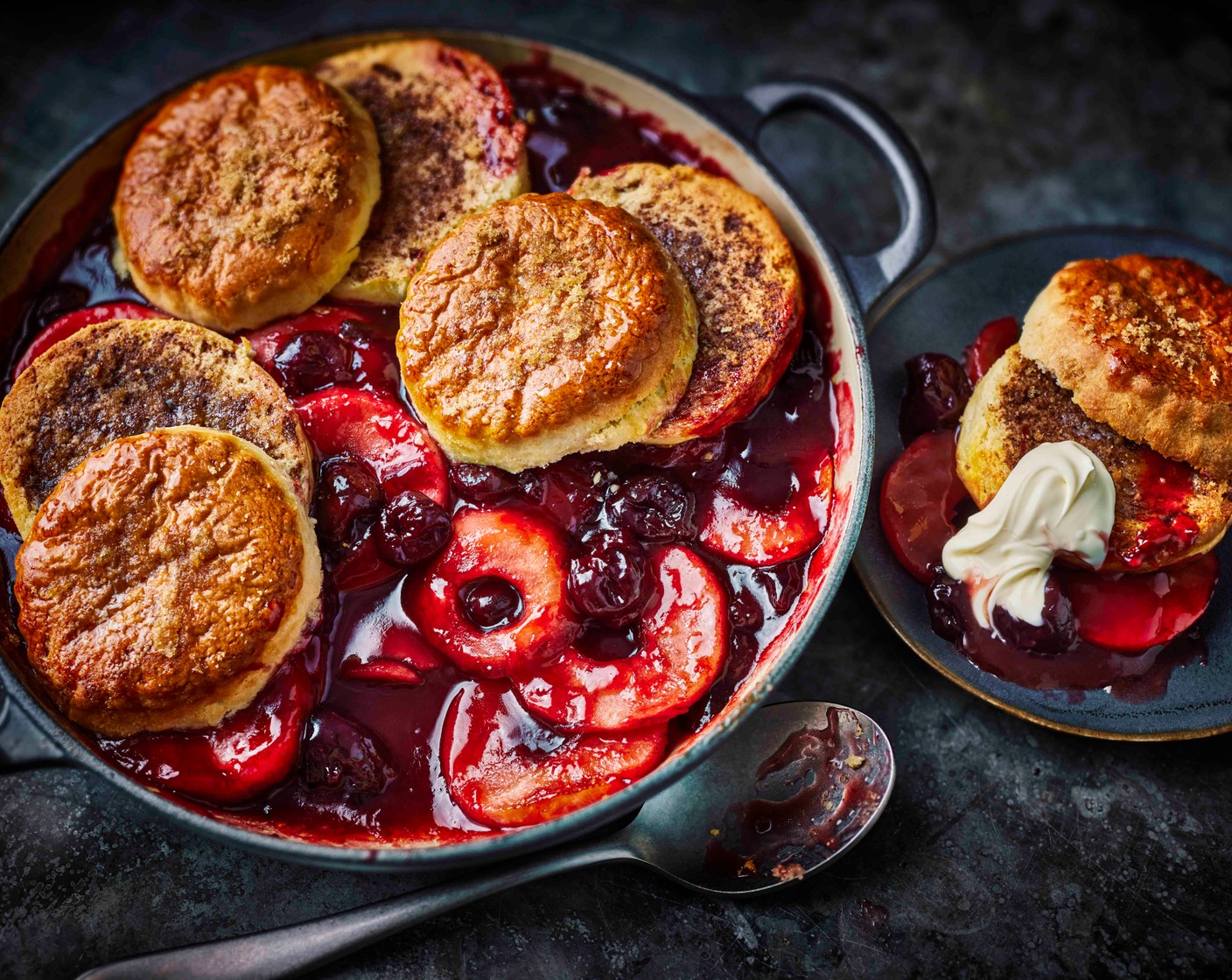 step 5 Bake in the oven for 25-30 mins until the top is golden and the fruit bubbling. Serve with a drizzle of cream (as needed) or a scoop of ice cream.