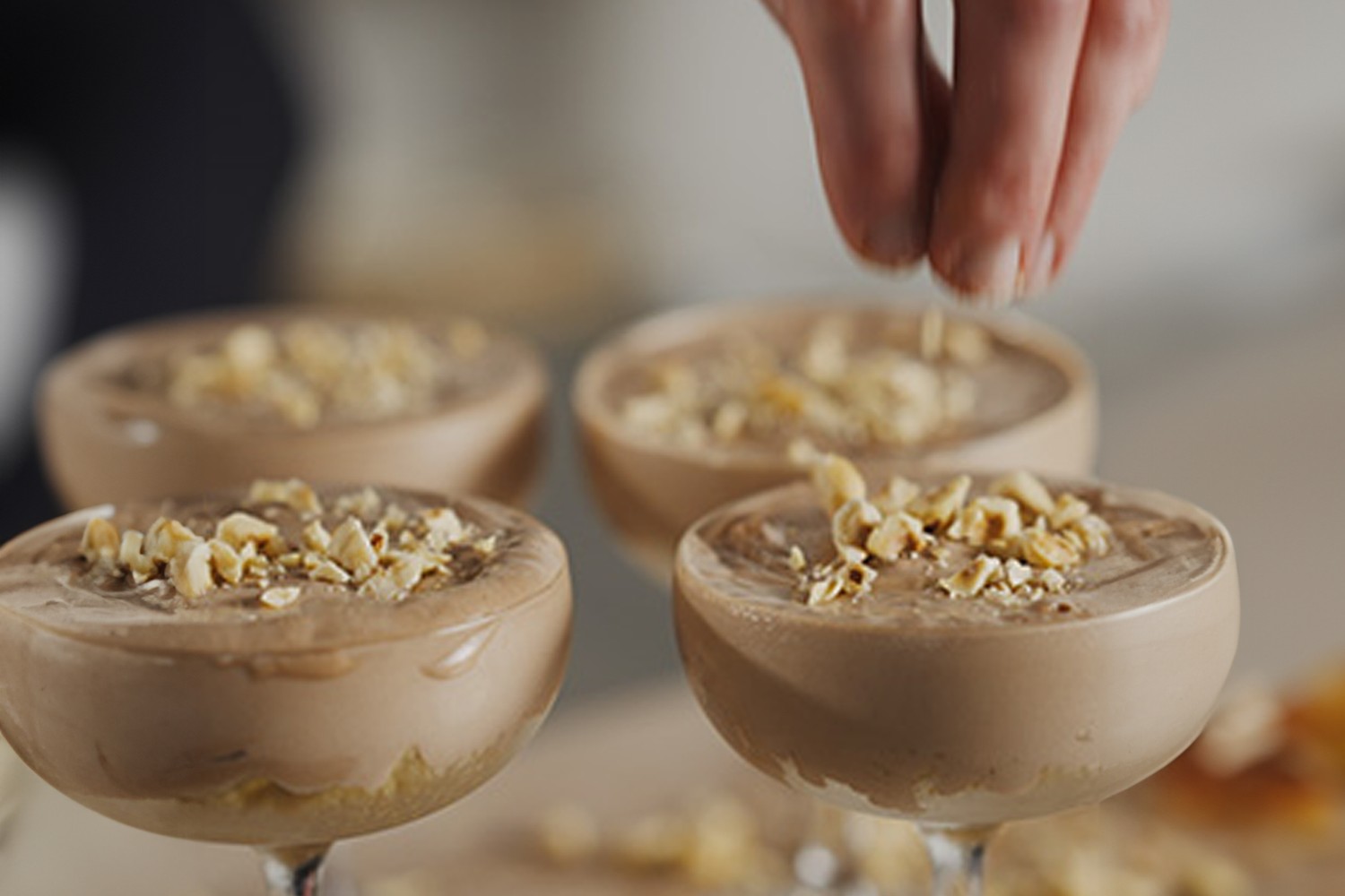 Chocolate hazelnut crème mini cheesecakes