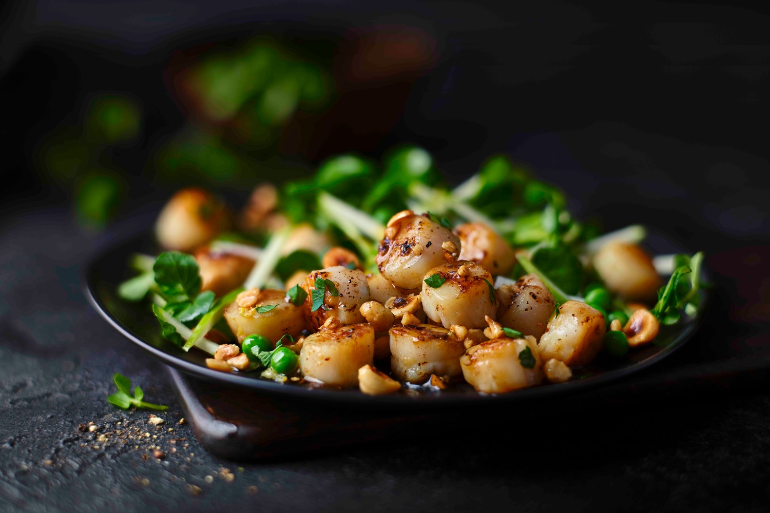 Seared scallops with brown butter