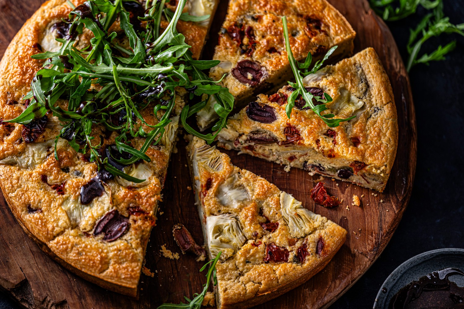 Artichoke and sundried tomato farinata