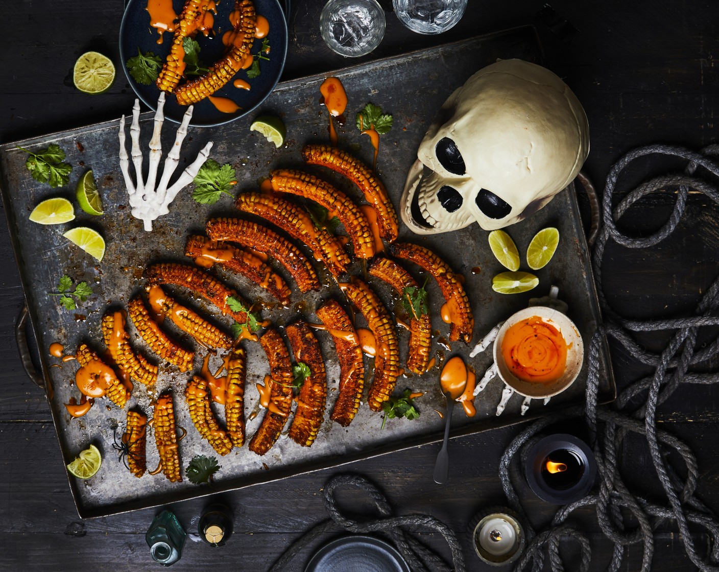 Seriously spooky and smoky sweetcorn ribs