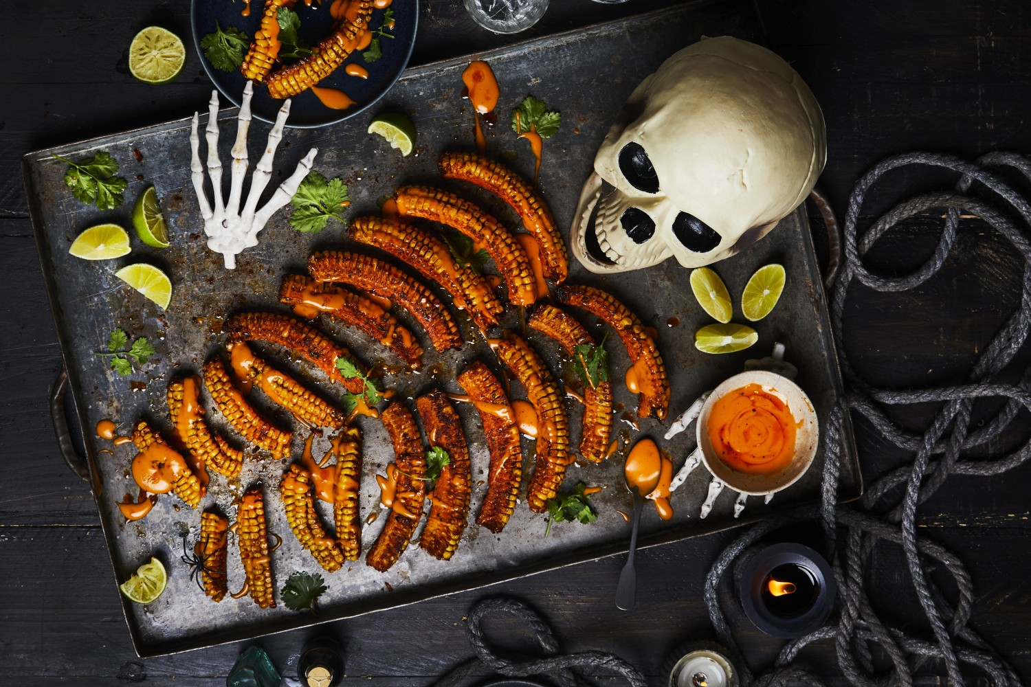 Seriously spooky and smoky sweetcorn ribs