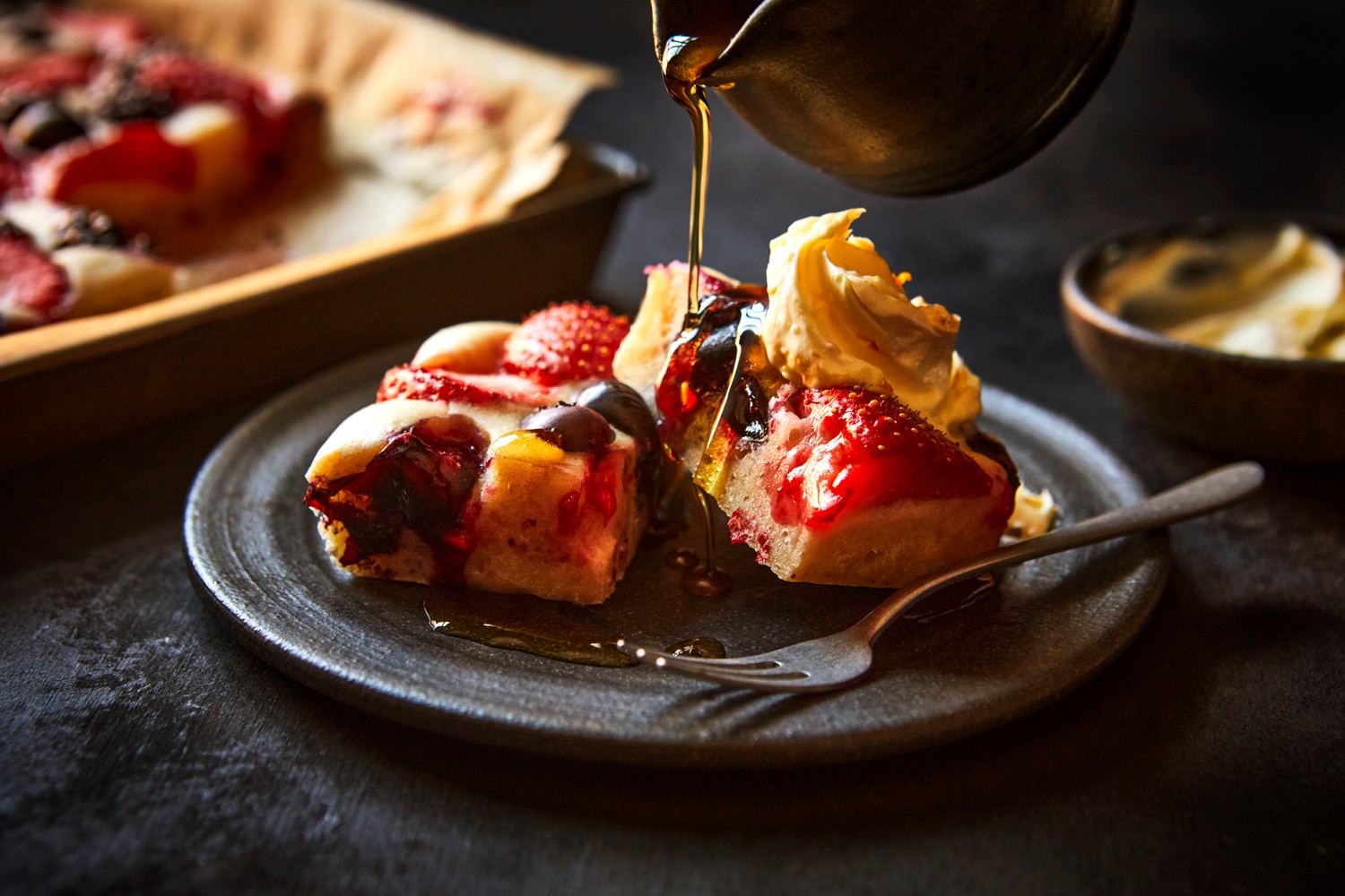 Berry pancake traybake recipe