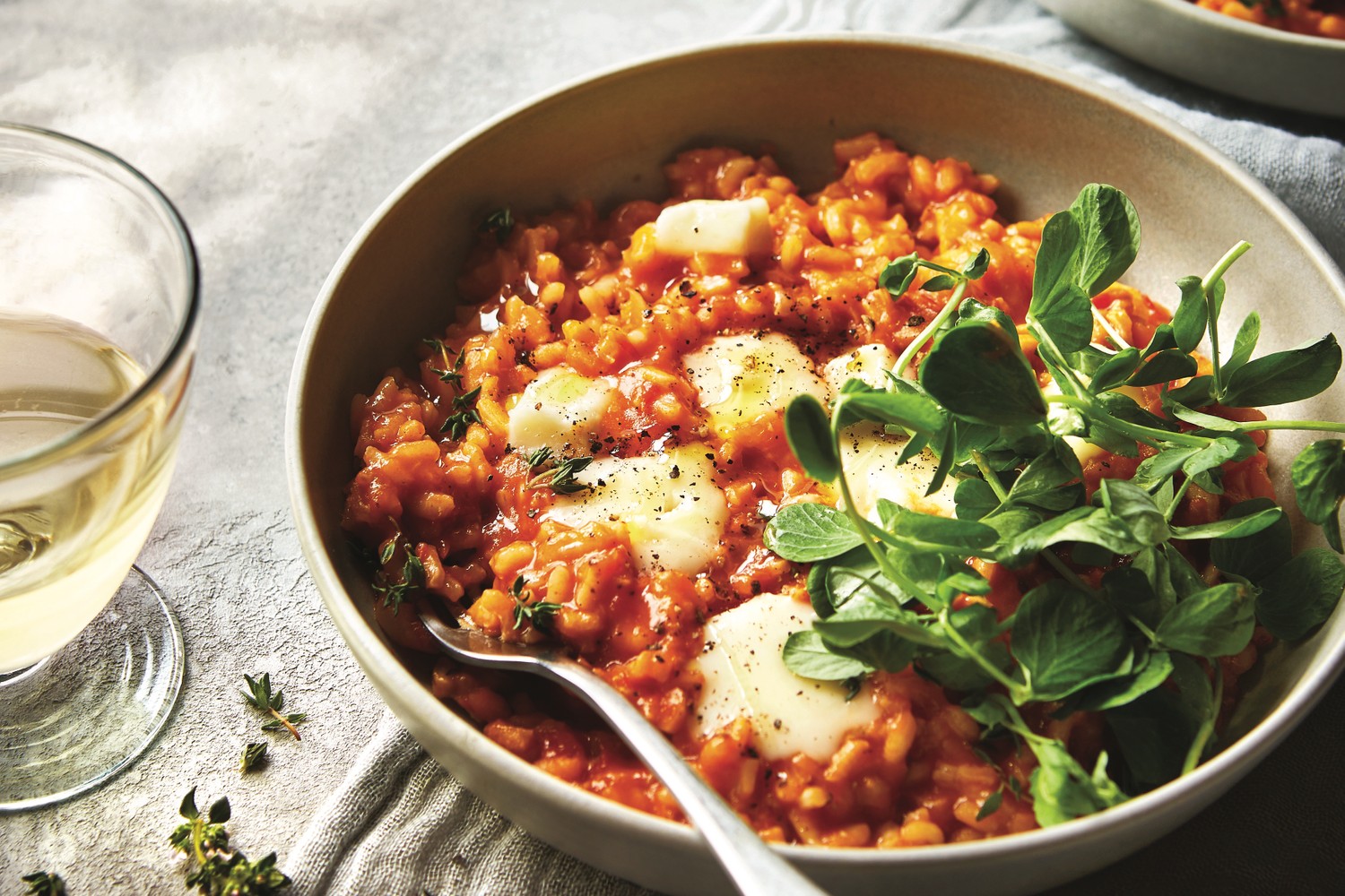Roasted tomato and taleggio risotto