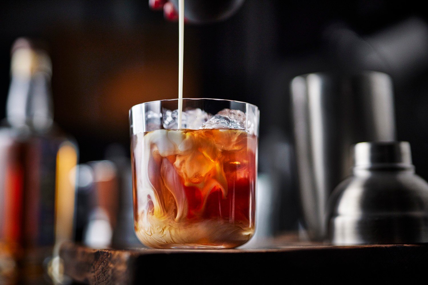 Rum iced oat latte