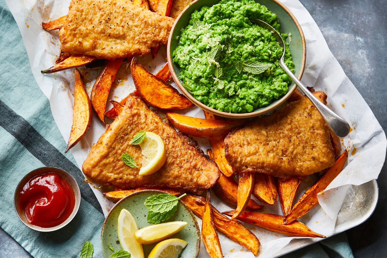 Healthier fish and chips