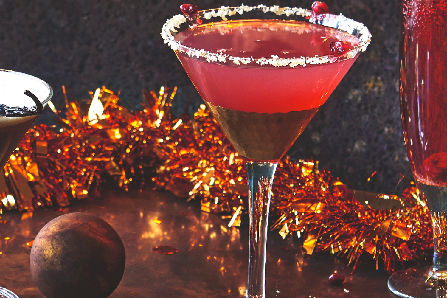 Smoky pomegranate paloma